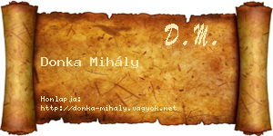 Donka Mihály névjegykártya